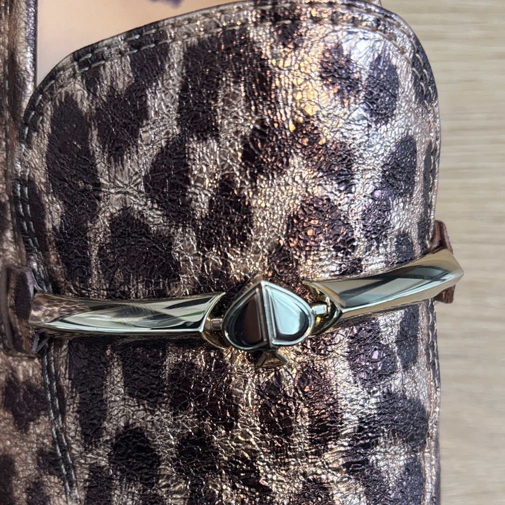 Kate Spade Leopard Print Flats with Gold Detail - Picture 7 of 7